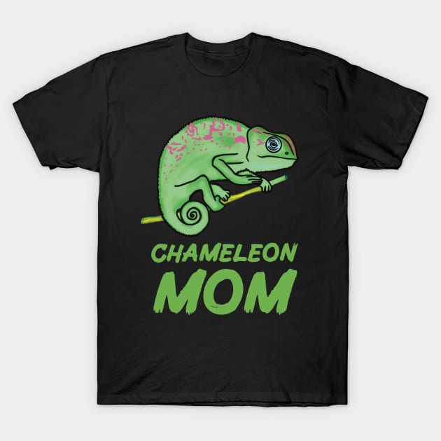 Green Chameleon Mom for Chameleon Lovers T-Shirt by Mochi Merch